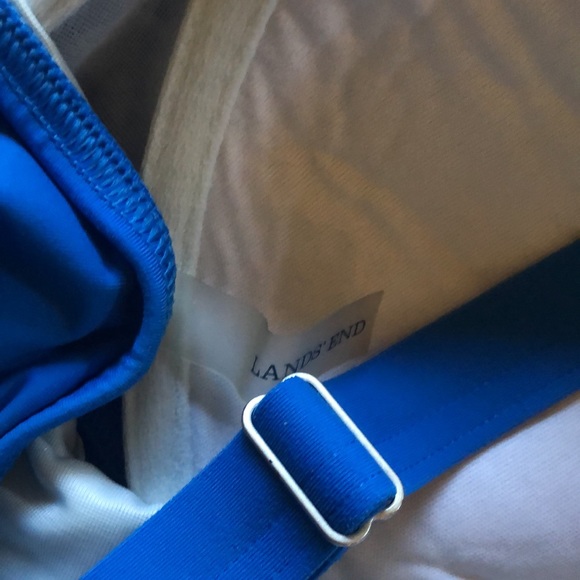 Lands End 14D 14 D Swim Tankini Top Adjustable Straps Blue - Picture 5 of 6